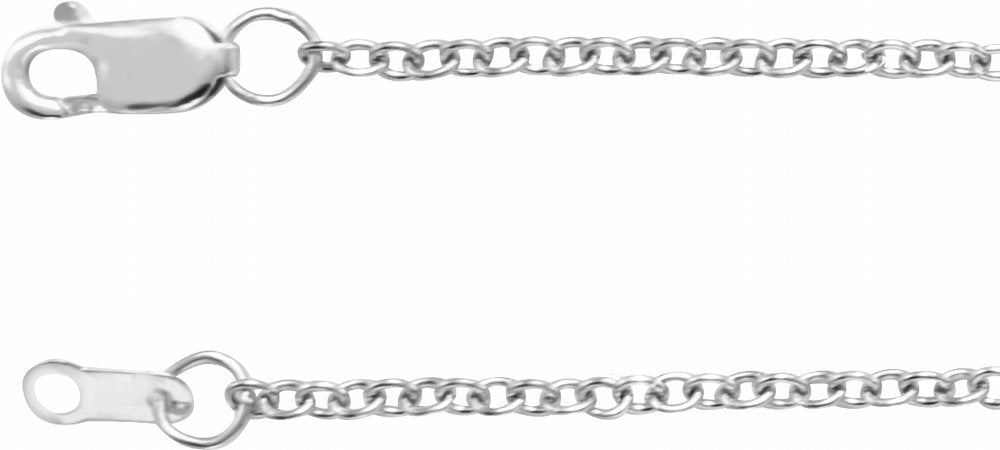 Rhodium-Plated Sterling Silver 1.5 mm Cable 16" Chain