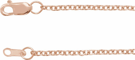 14K Rose Gold 1.5 mm Cable 7" Chain