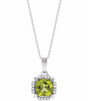 14K White Natural Peridot & .04 CTW Natural Diamond 18" Necklace