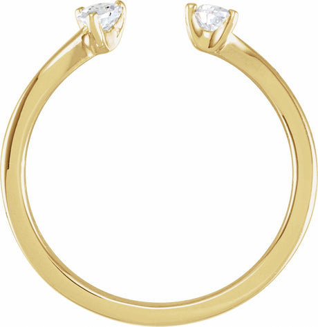 14K Yellow Gold 1/5 CTW Lab-Grown Diamond Two-Stone Ring