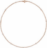 14K Rose 4 CTW Lab-Grown Diamond Line 16" Necklace