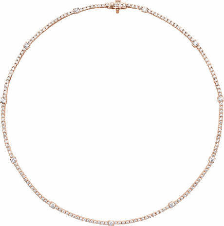 14K Rose 4 CTW Lab-Grown Diamond Line 16" Necklace