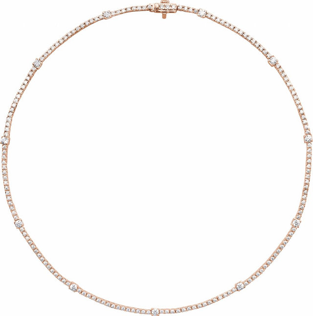 14K Rose 4 CTW Lab-Grown Diamond Line 16" Necklace