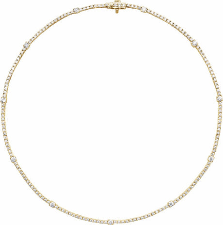 14K Yellow Gold 4 CTW Lab-Grown Diamond Line 16" Necklace