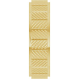 14K Yellow Gold 6 mm Chevron Grooved Flat Band Size 8