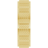 14K Yellow Gold 6 mm Chevron Grooved Flat Band Size 8