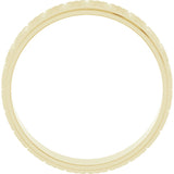 10K Yellow Gold 6 mm Chevron Grooved Flat Band Size 8