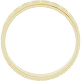 14K Yellow Gold 6 mm Chevron Grooved Flat Band Size 8