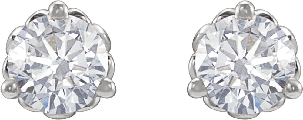 14K White 1/2 CTW Lab-Grown Diamond Fleur-de-Lis Earrings