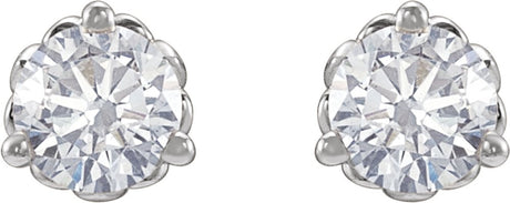 14K White 1/2 CTW Lab-Grown Diamond Fleur-de-Lis Earrings