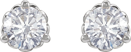 14K White 1/5 CTW Lab-Grown Diamond Fleur-de-Lis Earrings