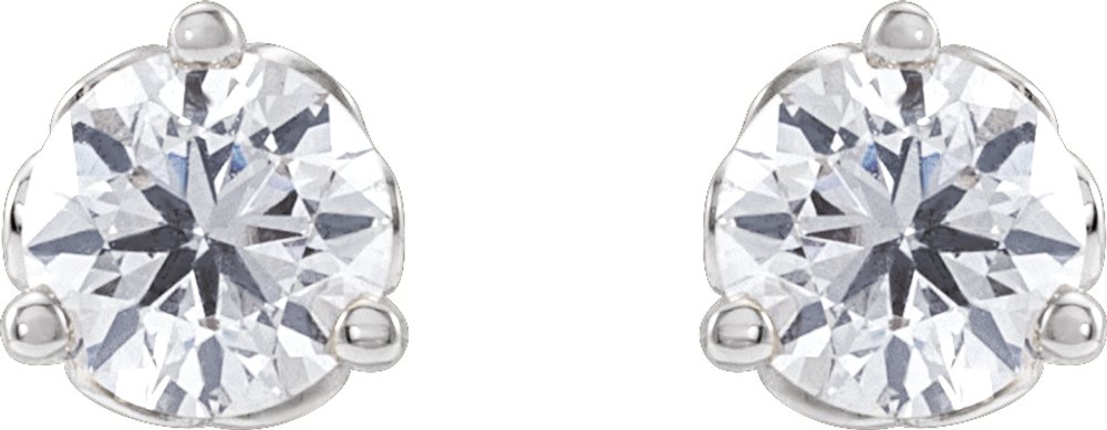 14K White 1/2 CT Lab-Grown Diamond Scroll Earrings