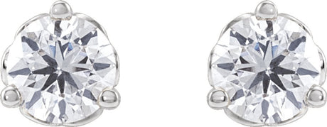 14K White 1/2 CT Lab-Grown Diamond Scroll Earrings