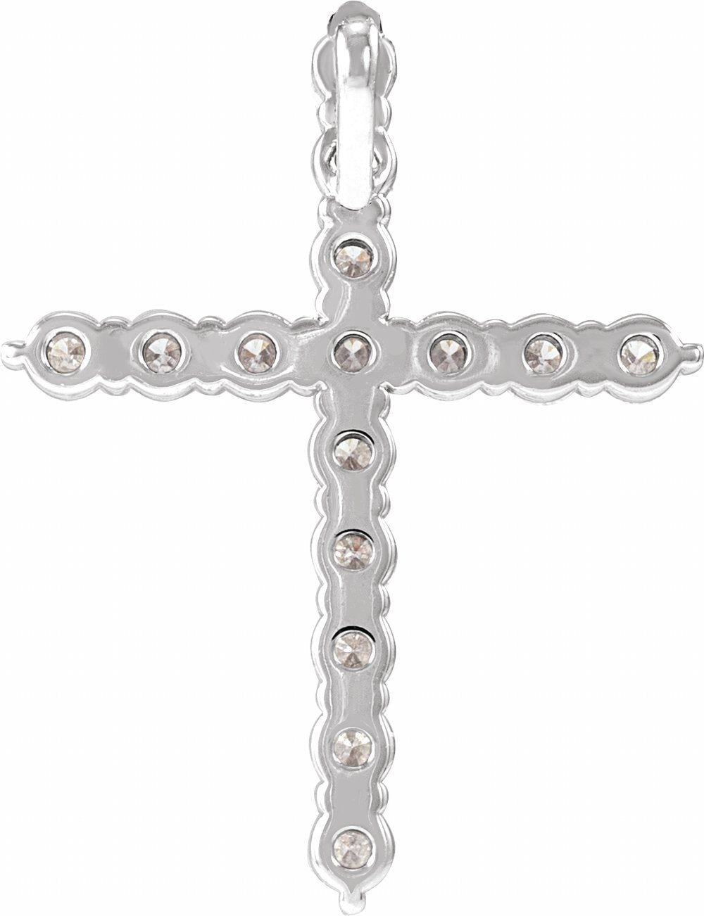 14K White 1/2 CTW Lab-Grown Diamond Cross Pendant