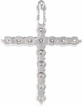 14K White 1/2 CTW Lab-Grown Diamond Cross Pendant