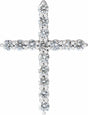 14K White 1/2 CTW Lab-Grown Diamond Cross Pendant