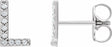 14K White .07 CTW Natural Diamond Initial L Earrings