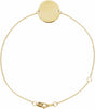 14K Yellow Gold Engravable Disc Adjustable 6 1/2-7 1/2" Bracelet