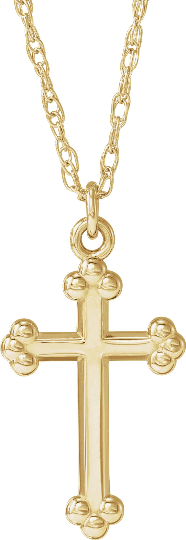 14K Yellow Cross 18" Necklace