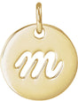 14K Yellow Script Initial M Pendant