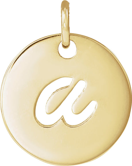 14K Yellow Gold Script Initial A Pendant