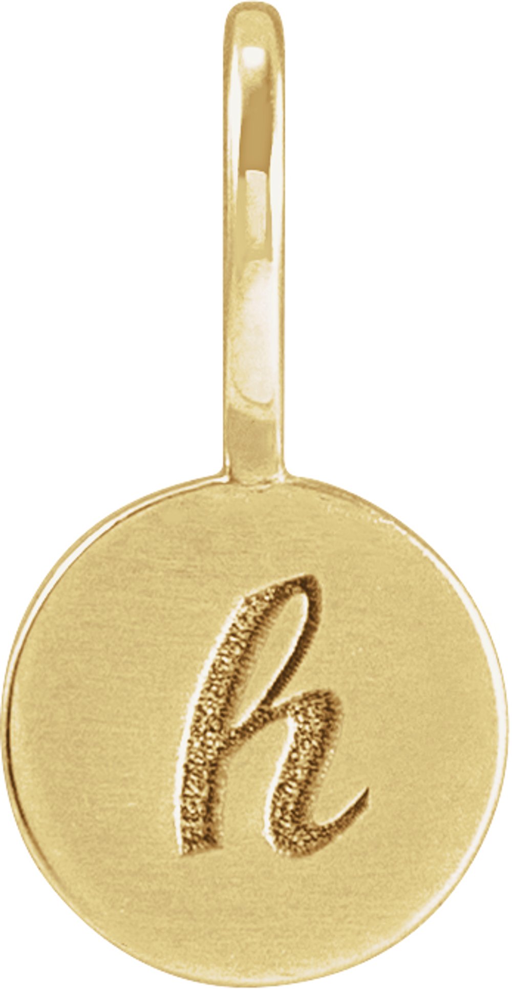14K Yellow Gold Engravable Disc Charm/Pendant
