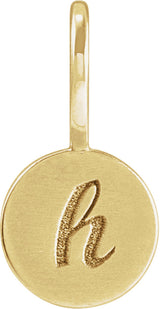 14K Yellow Gold Engravable Disc Charm/Pendant 