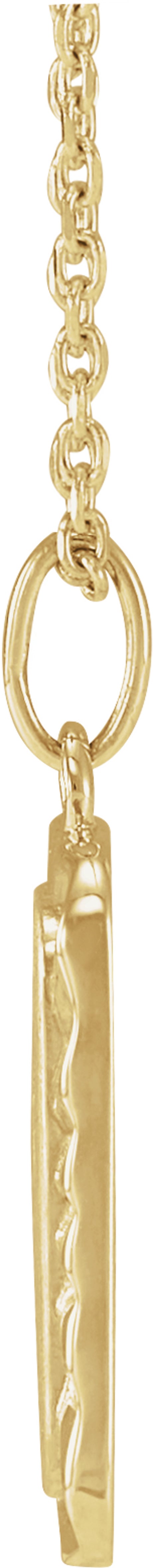 14K Yellow Gold Engravable Sunburst 16-18" Necklace