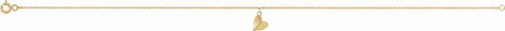14K Yellow Gold Heart 9" Anklet