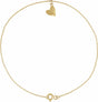 14K Yellow Gold Heart 9" Anklet