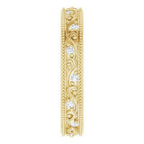 14K Yellow 1/10 CTW Natural Diamond Floral Accented Band