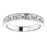 14K White 1/10 CTW Natural Diamond Floral Accented Band