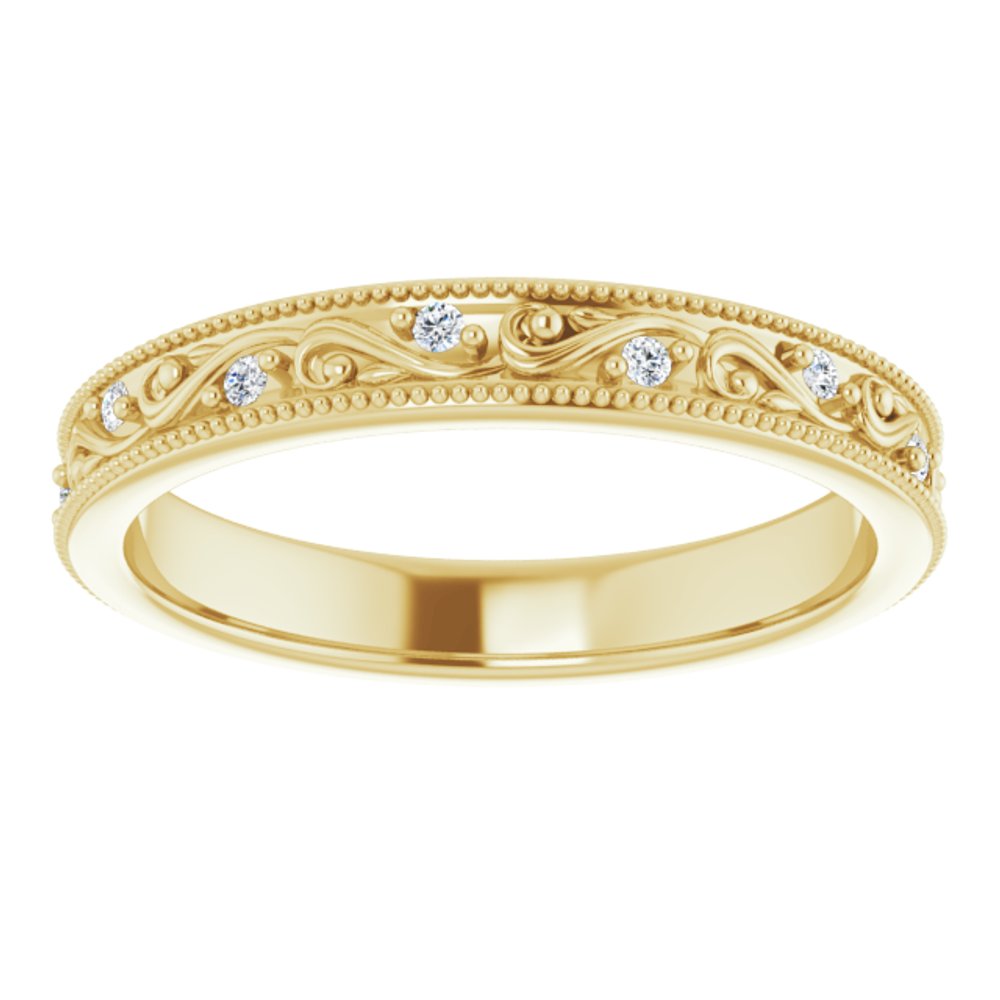 14K Yellow 1/10 CTW Natural Diamond Floral Accented Band