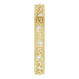 14K Yellow 1/10 CTW Natural Diamond Floral Accented Band