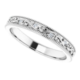 14K White 1/10 CTW Natural Diamond Floral Accented Band