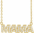 14K Yellow Gold 1/10 Natural Diamond "Mama" 18" Necklace