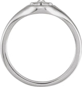 Sterling Silver .015 CT Natural Diamond Floral Ring