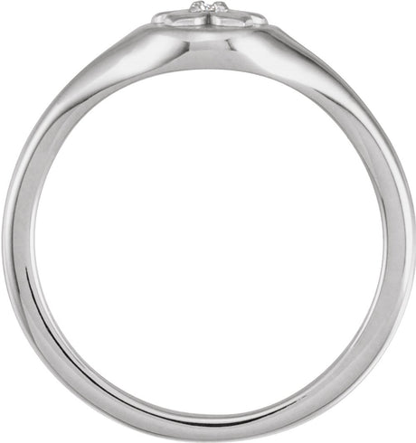 Sterling Silver .015 CT Natural Diamond Floral Ring