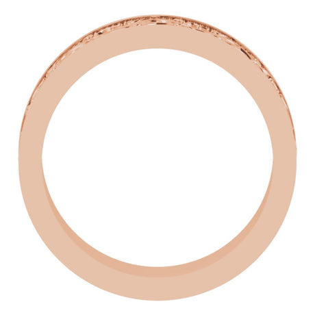 10K Rose Gold 6 mm Milgrain Sculptural Flat Band Size 7