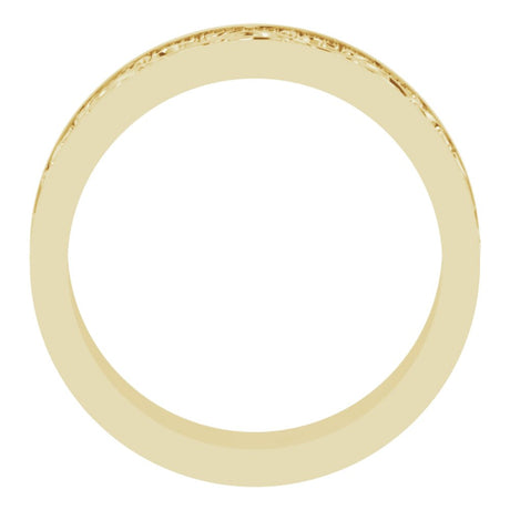 14K Yellow Gold 6 mm Milgrain Sculptural Flat Band Size 7