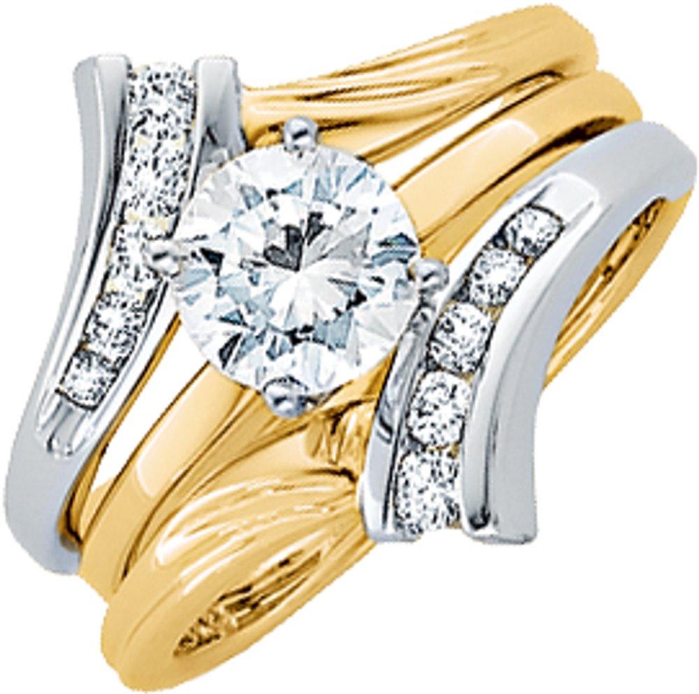 14K White/Yellow 1/4 CTW Natural Diamond Ring Guard