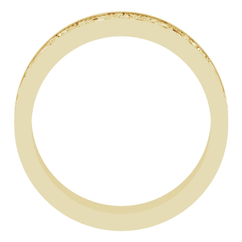 14K Yellow Gold 6 mm Milgrain Sculptural Flat Band Size 8
