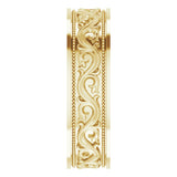 14K Yellow Gold 6 mm Milgrain Sculptural Flat Band Size 8
