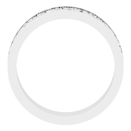 14K White Gold 6 mm Milgrain Sculptural Flat Band Size 9.5