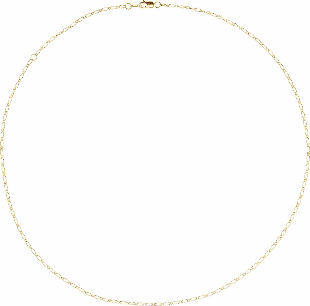 14K Yellow 1.5 mm Adjustable Figaro 16-18" Chain