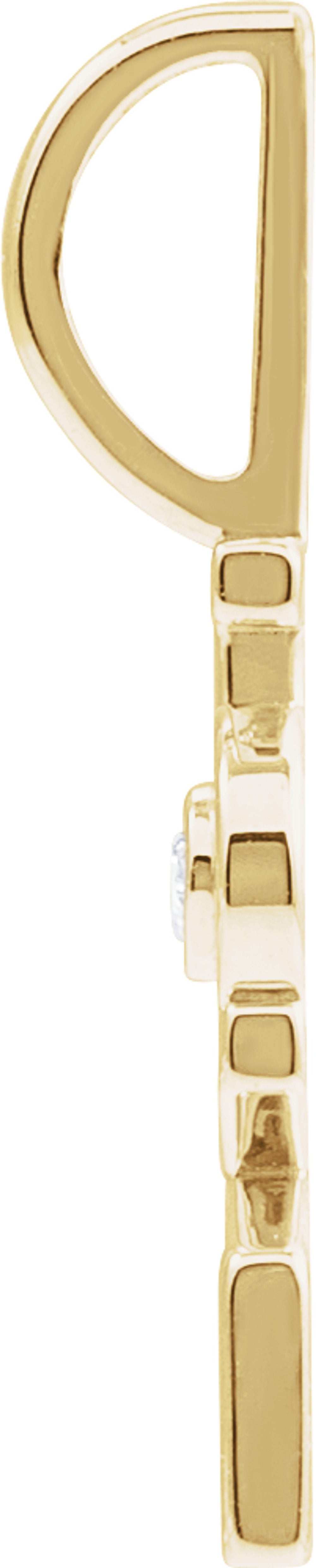 14K Yellow Gold .03 CT Natural Diamond Love Charm/Pendant