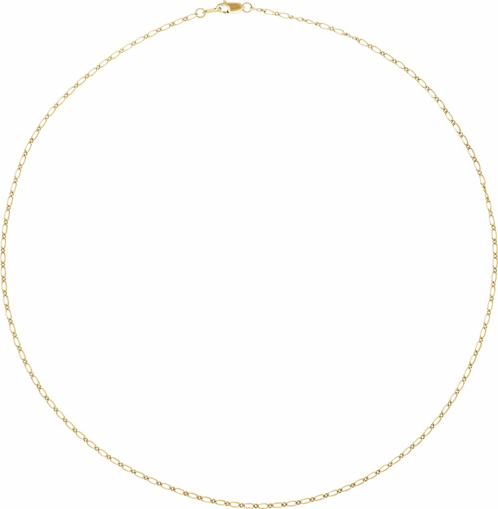 14K Yellow 1.5 mm Figaro 16" Chain