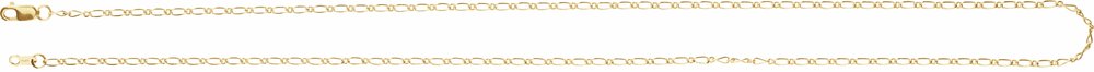 14K Yellow 1.5 mm Figaro 18" Chain