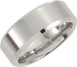 Stainless Steel 7 mm Beveled-Edge Inlay Flat Band Size 7