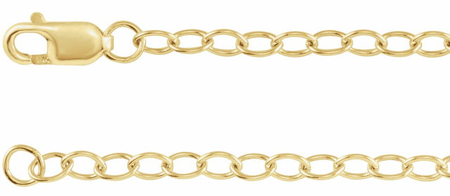 14K Yellow Gold 2.5 mm Cable 7" Chain 